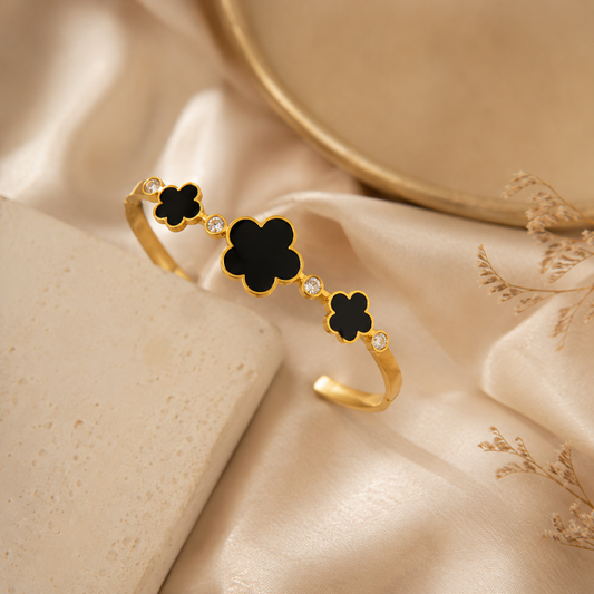 Black Flower Bracelet for Women