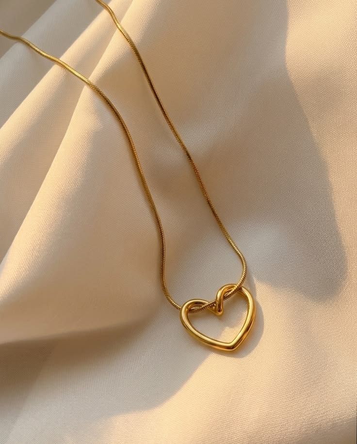 Gold-Tone Heart Pendant Necklace
