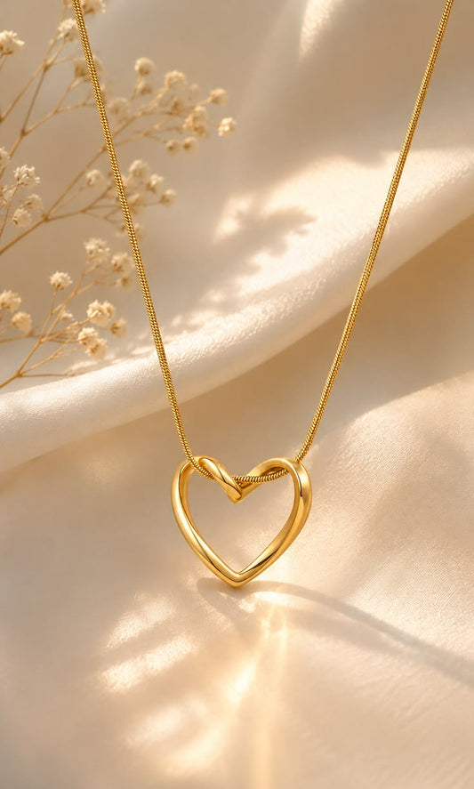 Gold-Tone Heart Pendant Necklace