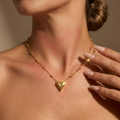 Gold-Tone Heart Pendant Necklace