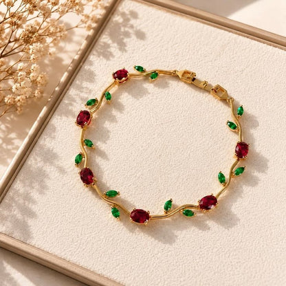 Red and green Tulip Bracelet