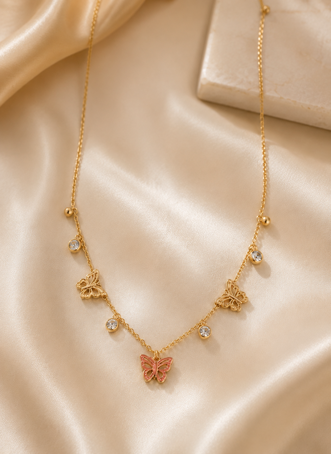 Butterfly Crystal Necklace for Women