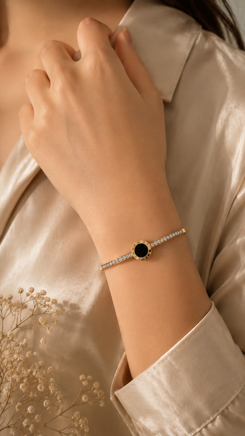 Black & Gold Crystal Bracelet for Women