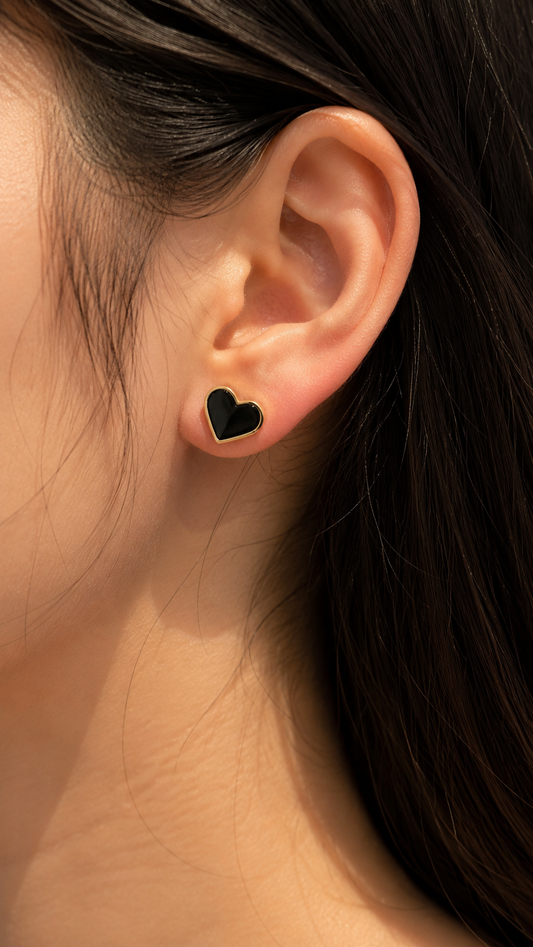 Black Heart  Earrings for Women