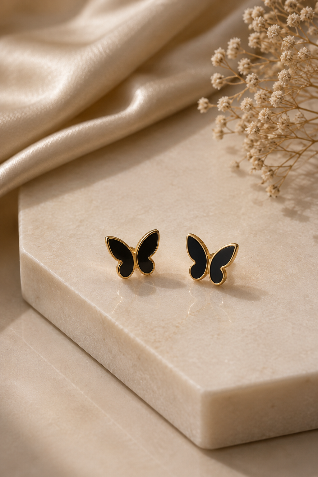 Black Butterfly Stud Earrings for Women