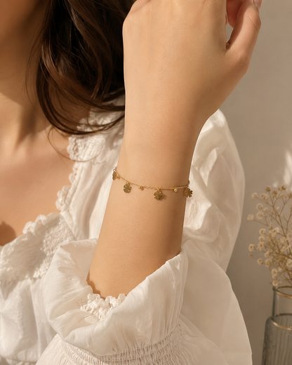 Floral Charm Bracelet For Women