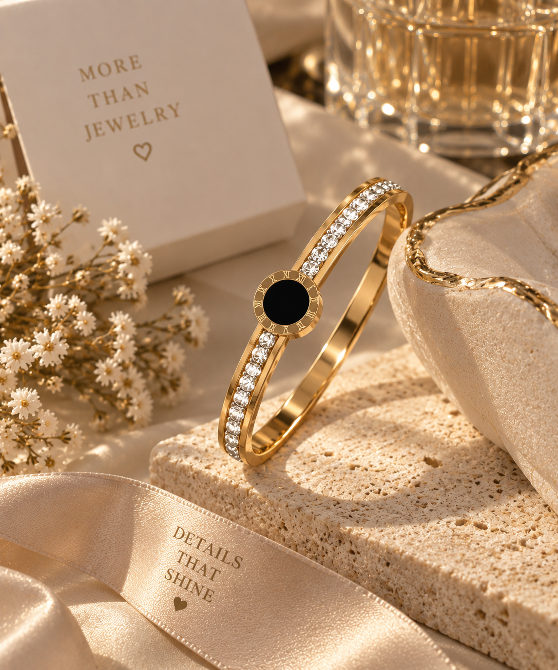 Black & Gold Crystal Bracelet for Women