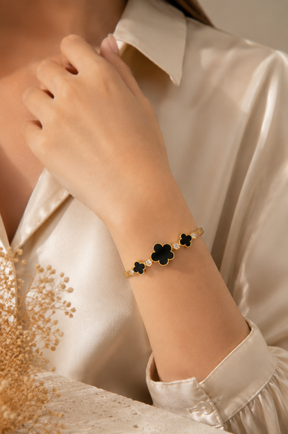 Black Flower Bracelet for Women