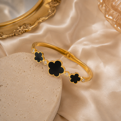 Black Flower Bracelet for Women