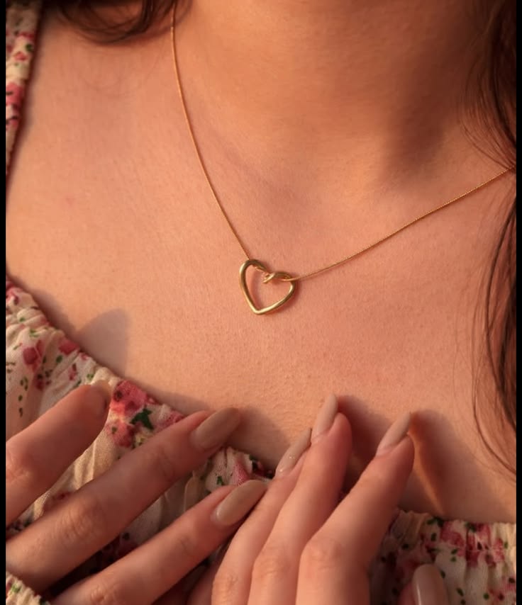 Gold-Tone Heart Pendant Necklace
