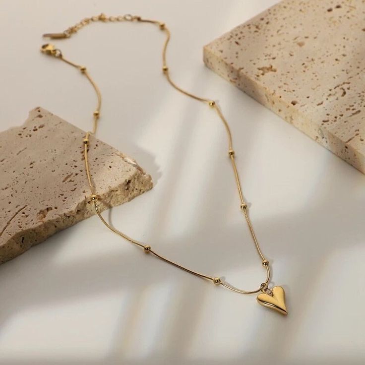 Gold-Tone Heart Pendant Necklace
