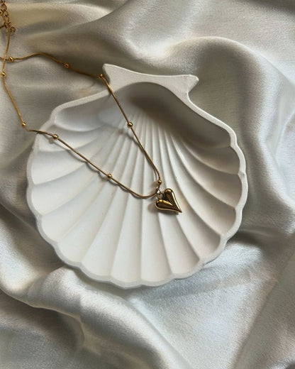 Gold-Tone Heart Pendant Necklace